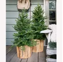Everlands Grandis verlichte kunstkerstboom op batterijen groen 90cm, 80 lampjes - afbeelding 2