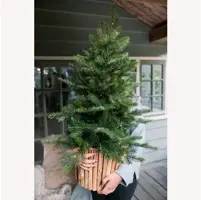 Everlands Grandis verlichte kunstkerstboom op batterijen groen 90cm, 80 lampjes - afbeelding 3