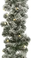 Everlands Imperial verlichte guirlande besneeuwd op batterijen 270cm, 50 lampjes - afbeelding 1
