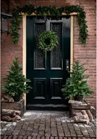 Everlands kerstkrans Grandis  - met verlichting 50 Leds groen 50cm - afbeelding 2