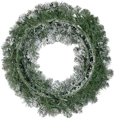 Everlands kerstkrans Imperial - met sneeuw en verlichting 50 LEDs groen, wit 60cm - afbeelding 4