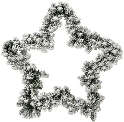 Everlands kerstkrans ster besneeuwd groen Ø 60cm - afbeelding 1