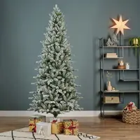 Everlands Killington fir grote kunstkerstboom besneeuwd groen 240cm - afbeelding 2