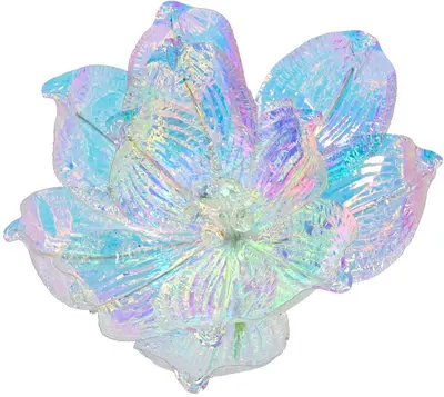 Everlands kunstbloem magnolia op clip 13cm iris - afbeelding 1