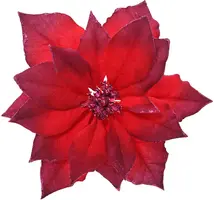 Everlands kunstbloem poinsettia 24cm rood - afbeelding 1
