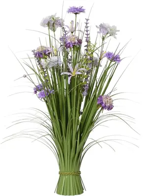 Everlands kunstboeket gras 35cm paars - afbeelding 1