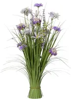 Everlands kunstboeket gras 35cm paars - afbeelding 1