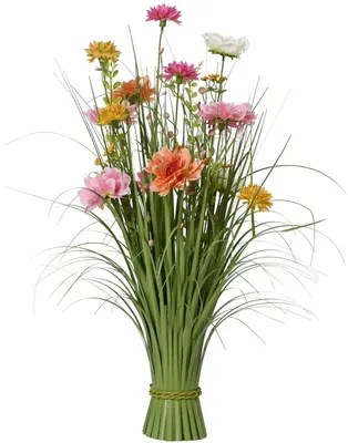 Everlands kunstboeket gras 35cm roze - afbeelding 1