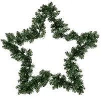 Everlands kunstkerstkrans ster groen 60 x 7.6 cm - afbeelding 1