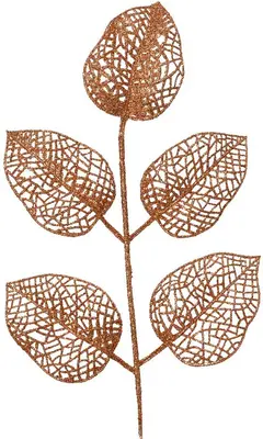 Everlands kunsttak blad 36cm brandy 10 stuks - afbeelding 1