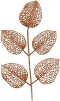 Everlands kunsttak blad 36cm brandy 10 stuks - afbeelding 1