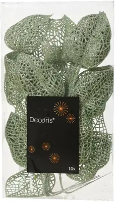 Everlands kunsttak blad 36cm matcha groen 10 stuks - afbeelding 2