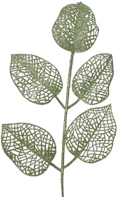 Everlands kunsttak blad 36cm matcha groen 10 stuks - afbeelding 1