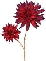 Everlands kunsttak dahlia 75cm donkerrood - afbeelding 1