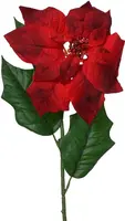Everlands kunsttak poinsettia 67cm rood - afbeelding 1