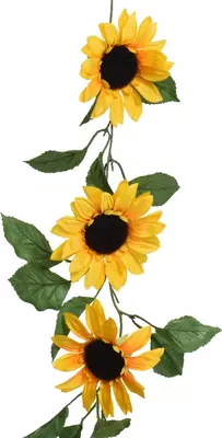 Everlands kunsttak zonnebloem 150cm geel - afbeelding 1