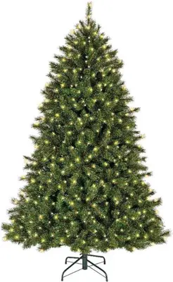Everlands Malmo spruce verlichte kunstkerstboom groen 180cm, 320 lampjes - afbeelding 1