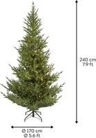 Everlands Norway grote verlichte kunstkerstboom groen 240cm, 1100 lampjes - afbeelding 4