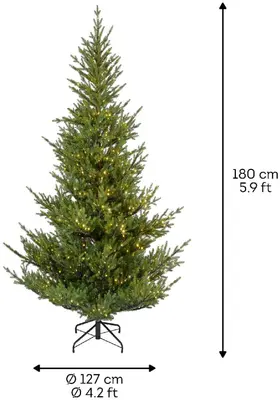 Everlands Norway verlichte kunstkerstboom groen 180cm, 700 lampjes - afbeelding 8