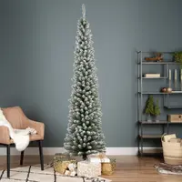 Everlands Pencil pine grote kunstkerstboom besneeuwd groen 240cm - afbeelding 5