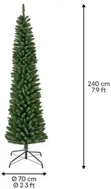 Everlands Pencil pine grote kunstkerstboom groen 240cm - afbeelding 6