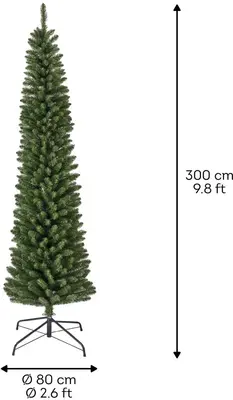 Everlands Pencil pine grote kunstkerstboom groen 300cm - afbeelding 4