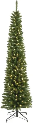 Everlands Pencil pine grote verlichte kunstkerstboom groen 210cm, 280 lampjes - afbeelding 1