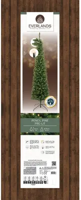 Everlands Pencil pine grote verlichte kunstkerstboom groen 240cm, 380 lampjes - afbeelding 6