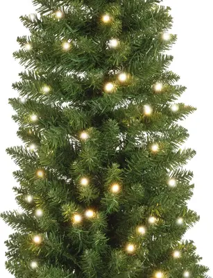 Everlands Pencil pine grote verlichte kunstkerstboom groen 210cm, 280 lampjes - afbeelding 2