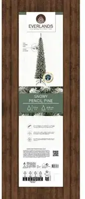 Everlands Pencil pine kunstkerstboom besneeuwd groen 150cm - afbeelding 7