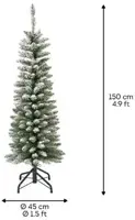 Everlands Pencil pine kunstkerstboom besneeuwd groen 150cm - afbeelding 3