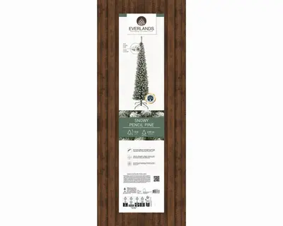 Everlands Pencil pine kunstkerstboom besneeuwd groen 180cm - afbeelding 7