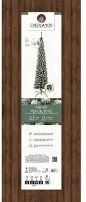 Everlands Pencil pine kunstkerstboom besneeuwd groen 180cm - afbeelding 7