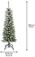 Everlands Pencil pine kunstkerstboom besneeuwd groen 180cm - afbeelding 3