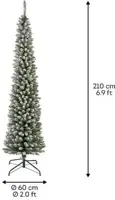 Everlands Pencil pine kunstkerstboom besneeuwd groen 210cm - afbeelding 3
