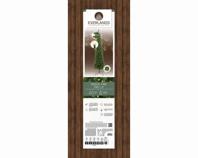 Everlands Pencil pine verlichte kunstkerstboom groen 180cm, 200 lampjes - afbeelding 6
