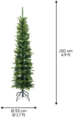Everlands Slim fir - kunstkerstboom groen 1,5m x 53cm - afbeelding 6