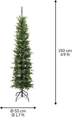 Everlands Slim fir - kunstkerstboom groen 1,5m x 53cm - afbeelding 4
