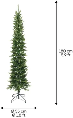 Everlands Slim fir - kunstkerstboom groen 1,8m x 55cm - afbeelding 6