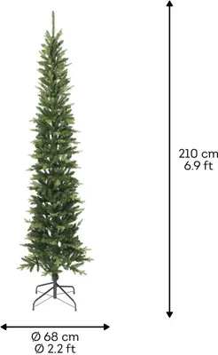 Everlands Slim fir - kunstkerstboom groen 2,1m x 68cm - afbeelding 4