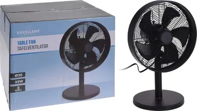 Excellent Electrics tafelventilator zwart Ø30cm - afbeelding 3