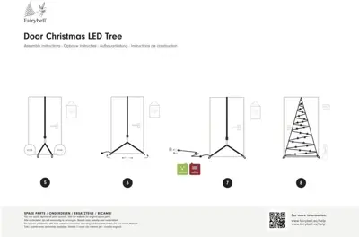 Fairybell deurkerstboom 210 cm 120LED warm wit - afbeelding 5