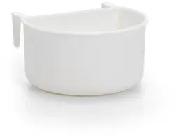 Fauna vogelbak met haken plastic 7.5x7x4cm wit