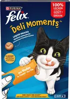 FELIX Deli Moments smakelijke vloeibare snacks voor katten, Met Kip, 4x10g zakjes - afbeelding 1