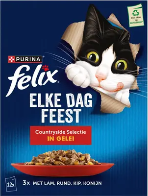 FELIX Elke Dag Feest Countryside Selectie in Gelei kattenvoer 12x85g - afbeelding 1