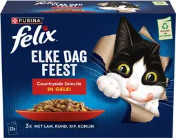 FELIX Elke Dag Feest Countryside Selectie in Gelei kattenvoer 12x85g - afbeelding 2