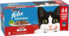 FELIX Original met Rund en Gevogelte, met Kip en Kalkoen, met Konijn en Lever, met Eend en Lam in Gelei, nat kattenvoer, 85g portiezakje - afbeelding 2