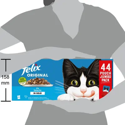 FELIX Original met Zalm en Forel in Gelei, nat kattenvoeder, 85g portiezakje - afbeelding 5