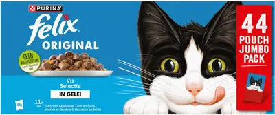 FELIX Original met Zalm en Forel in Gelei, nat kattenvoeder, 85g portiezakje - afbeelding 3