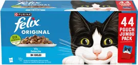 FELIX Original met Zalm en Forel in Gelei, nat kattenvoeder, 85g portiezakje - afbeelding 2